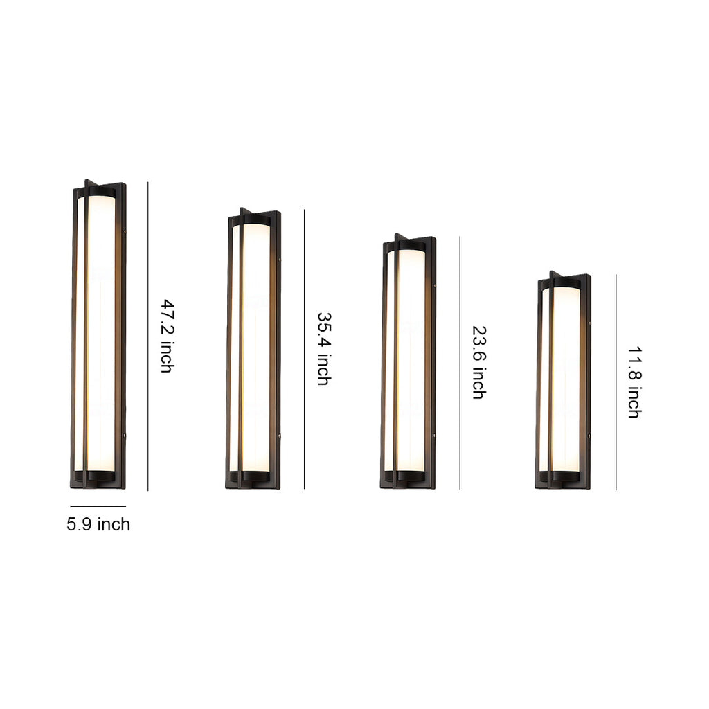 Black Modern Minimalist Waterproof Outdoor Wall Sconce Lamp
