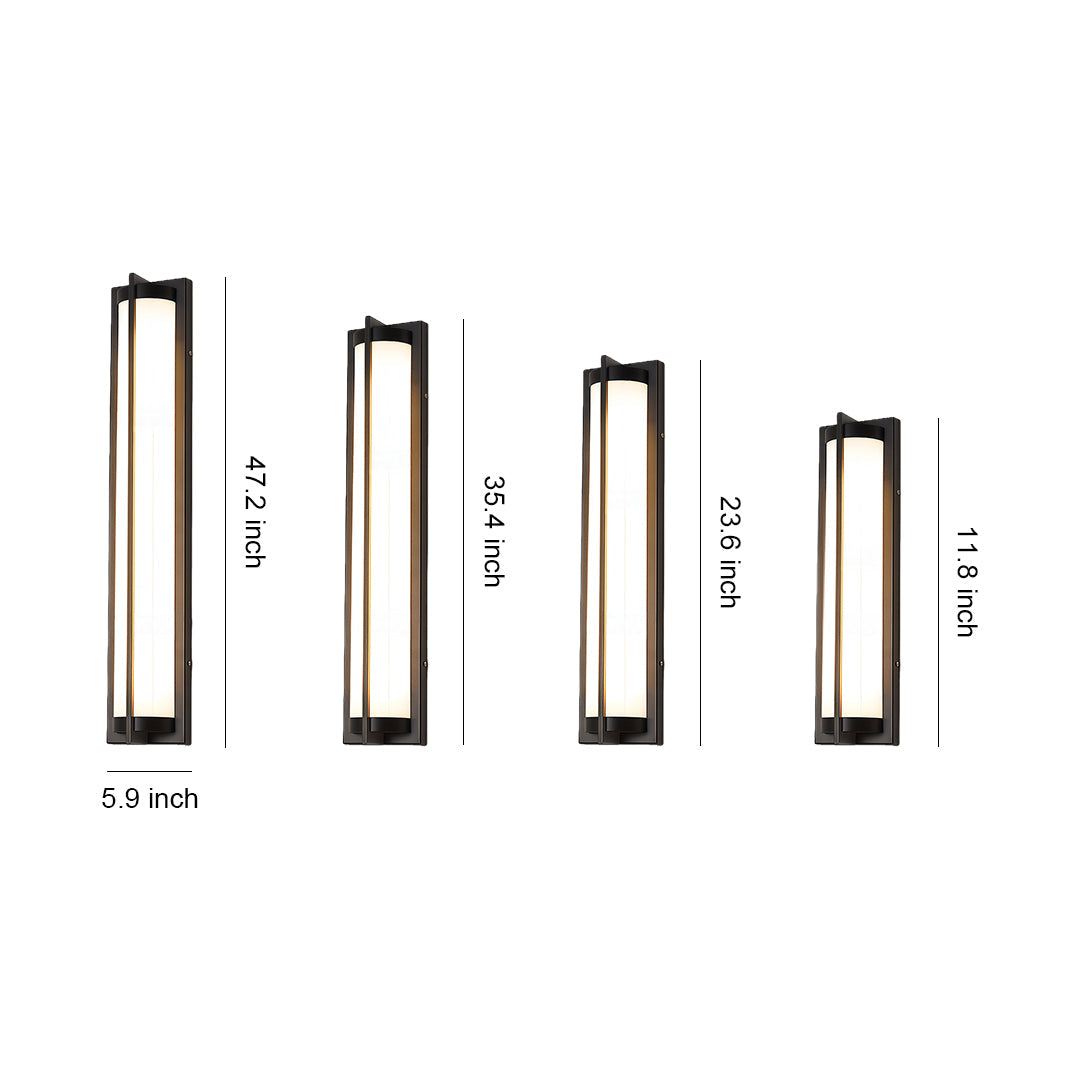 Black Modern Minimalist Waterproof Outdoor Wall Sconce Lamp