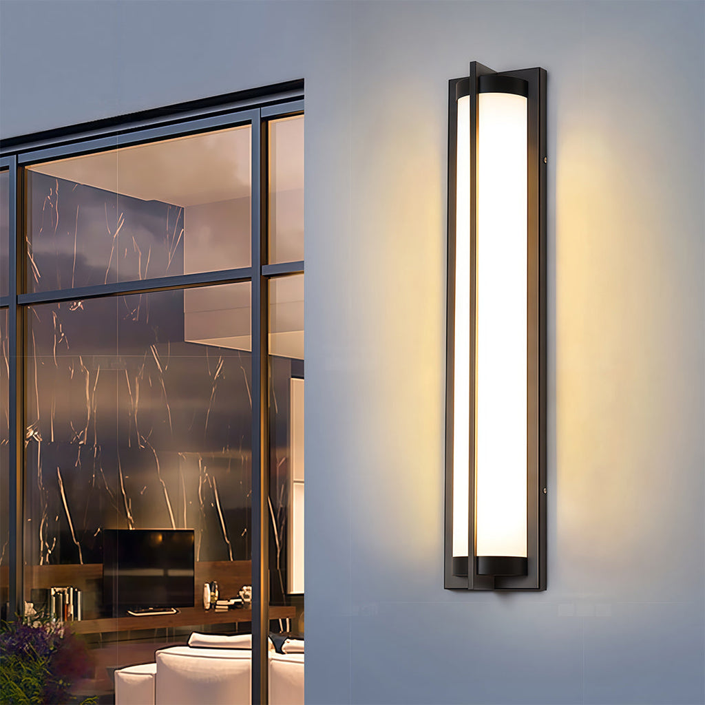 Black Modern Minimalist Waterproof Outdoor Wall Sconce Lamp