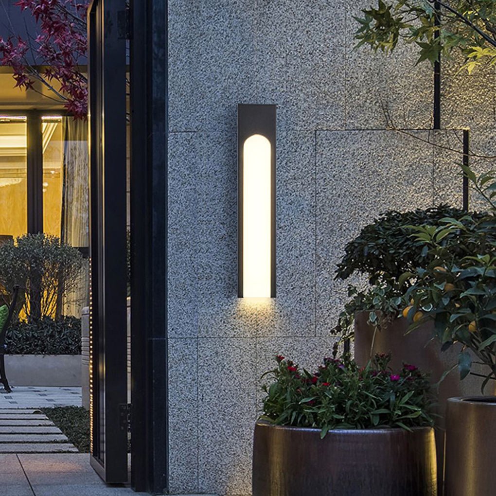 Arched Trapezoid Waterproof Black LED Outdoor Wall Lamp