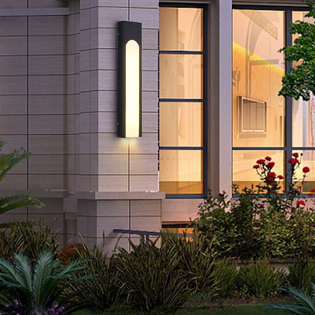 Arched Trapezoid Waterproof Black LED Outdoor Wall Lamp