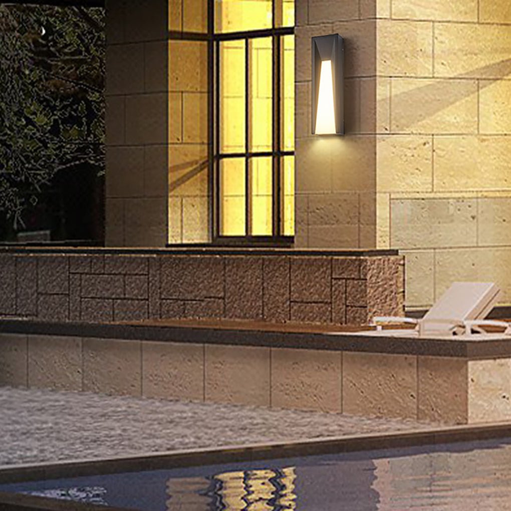 Arched Trapezoid Waterproof Black LED Outdoor Wall Lamp
