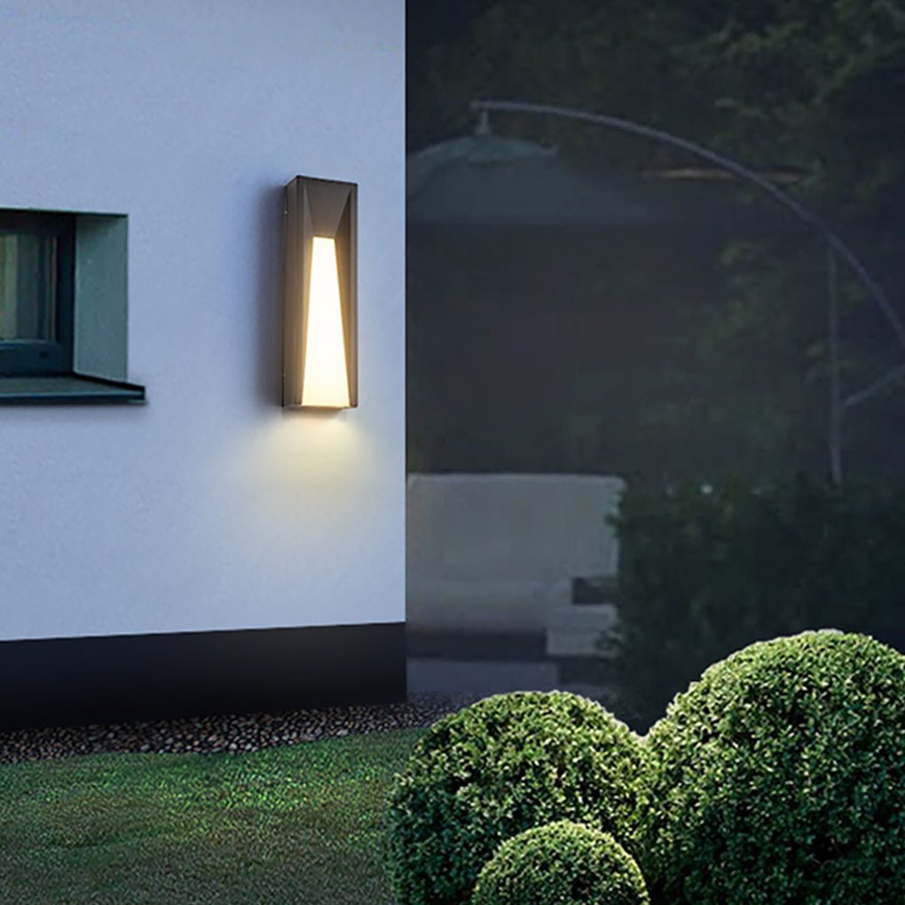 Arched Trapezoid Waterproof Black LED Outdoor Wall Lamp