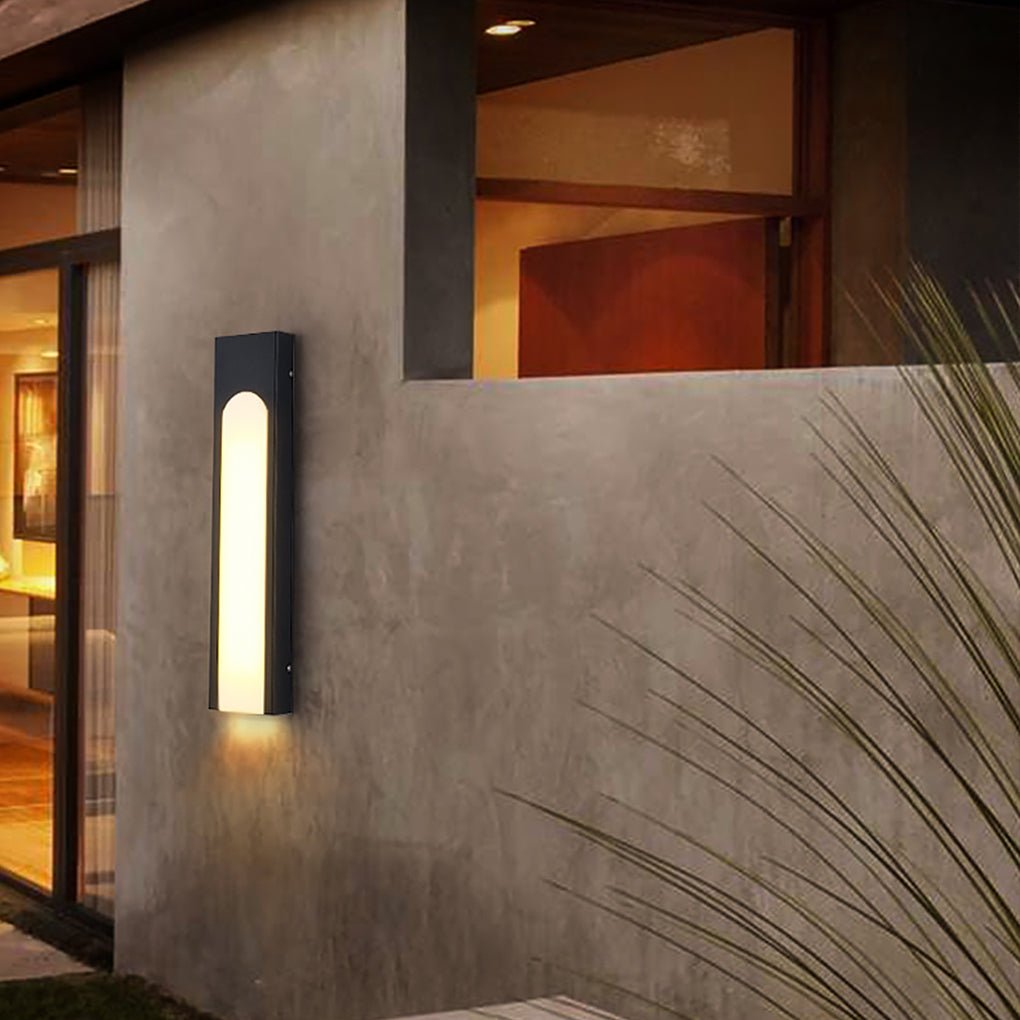 Arched Trapezoid Waterproof Black LED Outdoor Wall Lamp