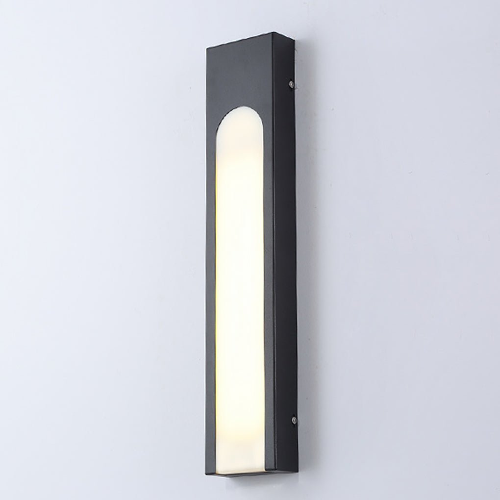 Arched Trapezoid Waterproof Black LED Outdoor Wall Lamp