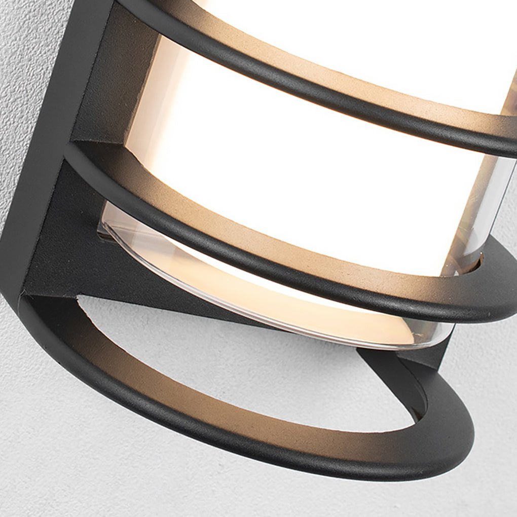 Outdoor LED Wall Mount Light - Dual-Layer Shade Fixture