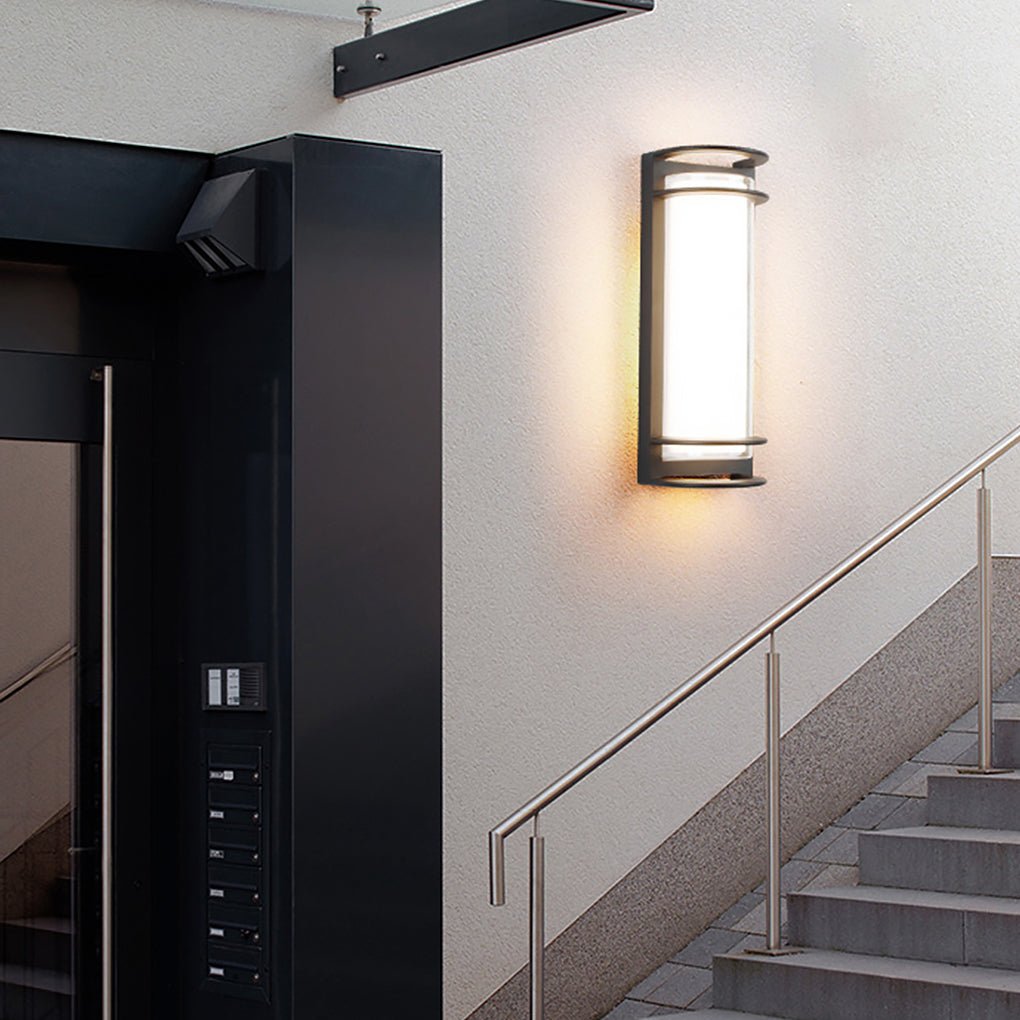 Outdoor LED Wall Mount Light - Dual-Layer Shade Fixture
