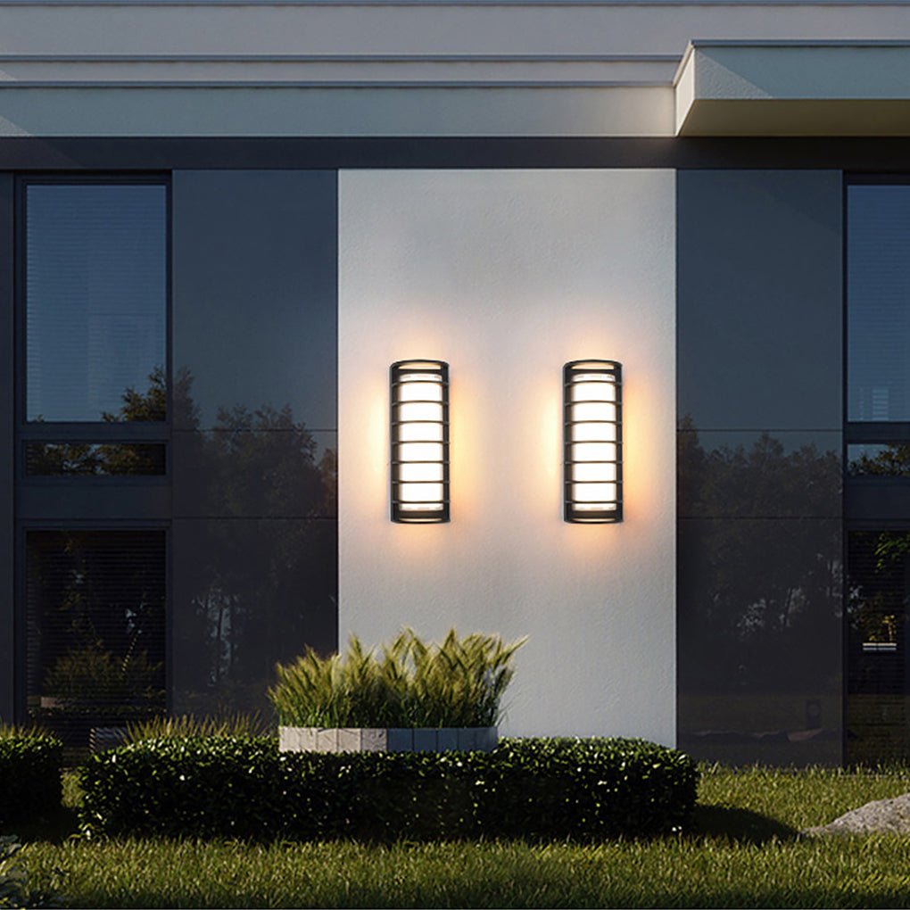 Outdoor LED Wall Mount Light - Dual-Layer Shade Fixture