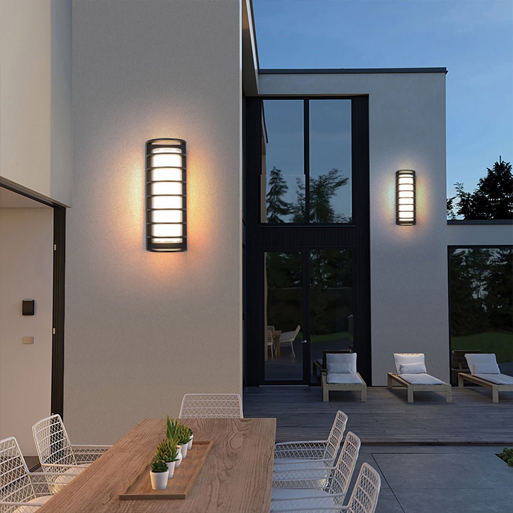 Outdoor LED Wall Mount Light - Dual-Layer Shade Fixture