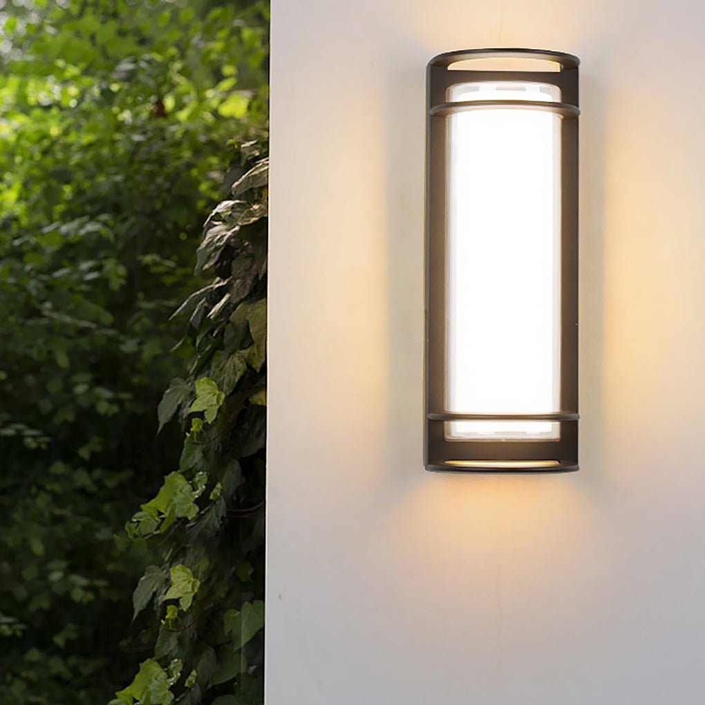 Outdoor LED Wall Mount Light - Dual-Layer Shade Fixture