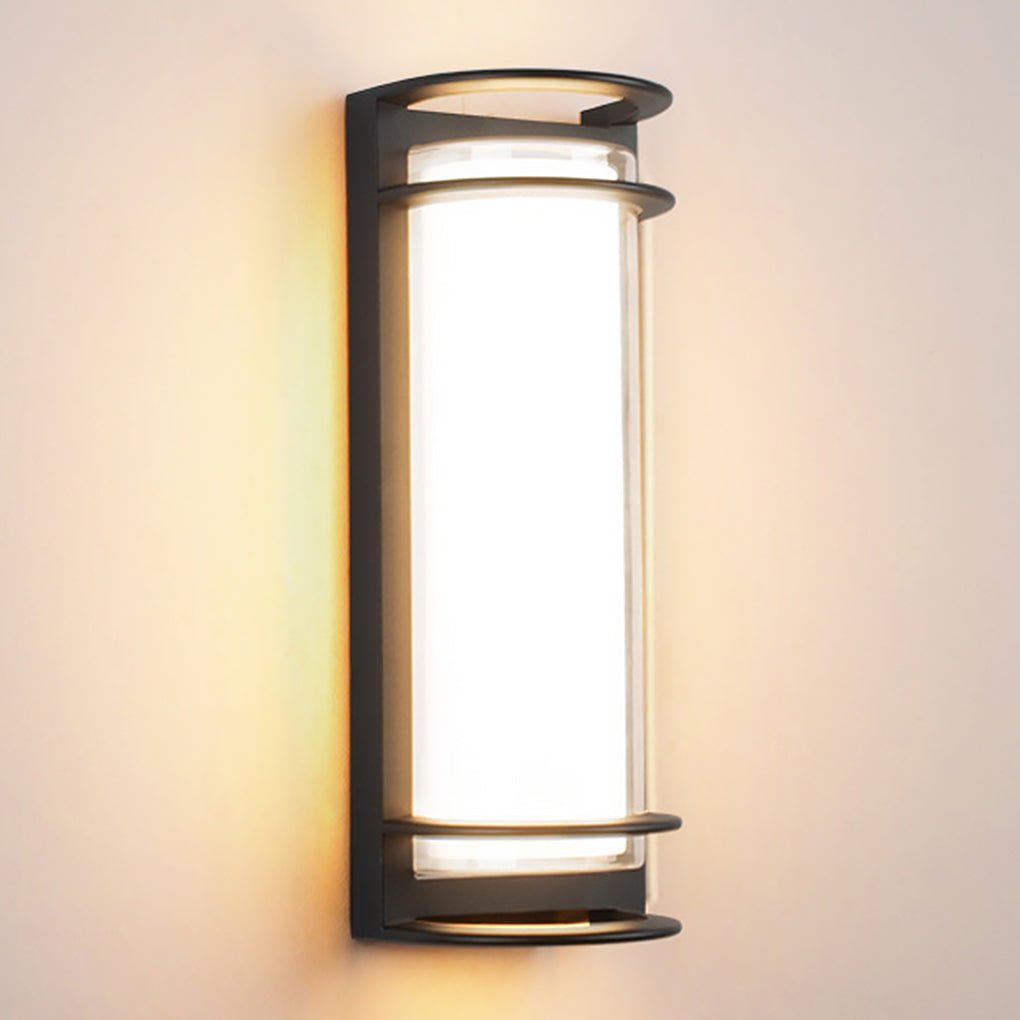 Outdoor LED Wall Mount Light - Dual-Layer Shade Fixture