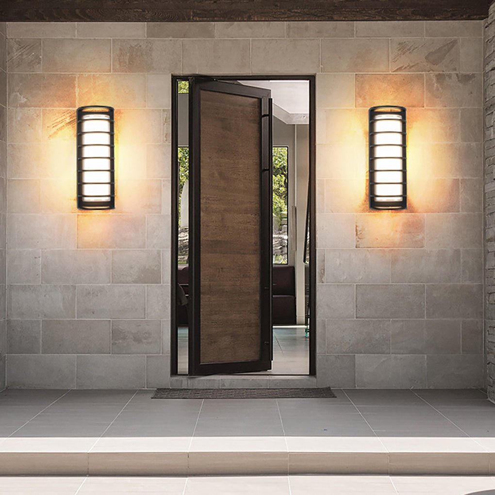 Outdoor LED Wall Mount Light - Dual-Layer Shade Fixture
