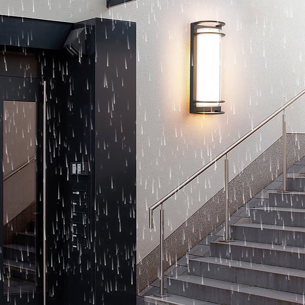 Outdoor LED Wall Mount Light - Dual-Layer Shade Fixture