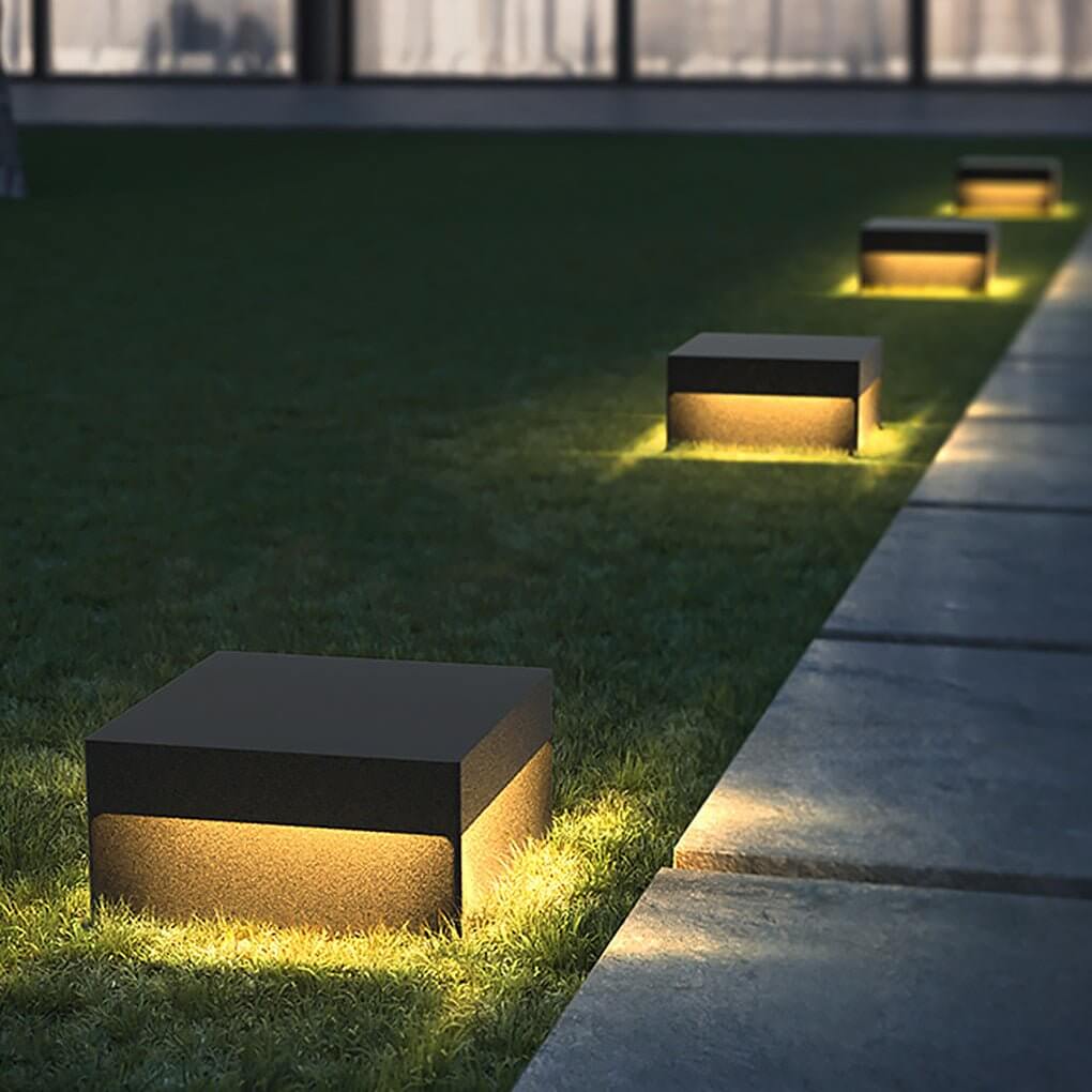 Square Waterproof Outdoor Fence Light - Modern Pillar Lighting for Patios and Gardens