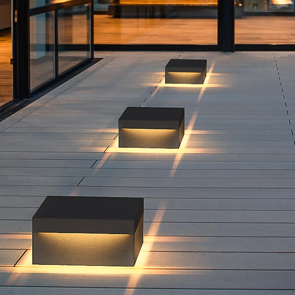 Square Waterproof Outdoor Fence Light - Modern Pillar Lighting for Patios and Gardens