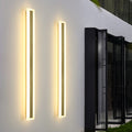 Gold Outdoor Wall Light - Minimalist Linear LED Design