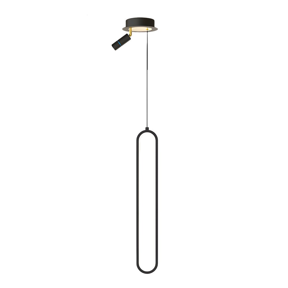 Oval Aluminum LED Pendant Light - 3 Step Dimming Modern Design with Spotlights