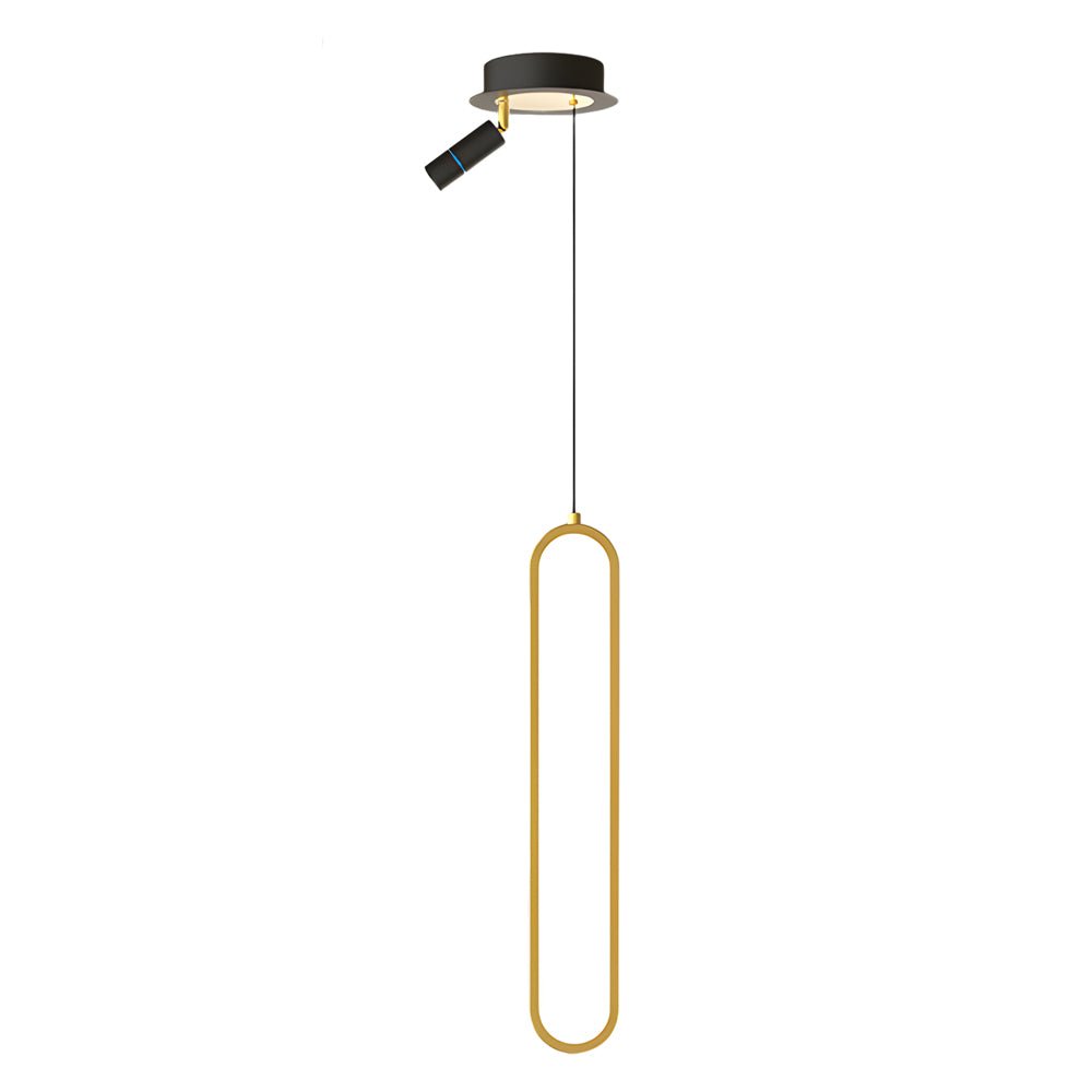Oval Aluminum LED Pendant Light - 3 Step Dimming Modern Design with Spotlights