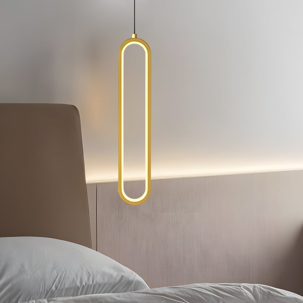 Oval Aluminum LED Pendant Light - 3 Step Dimming Modern Design with Spotlights