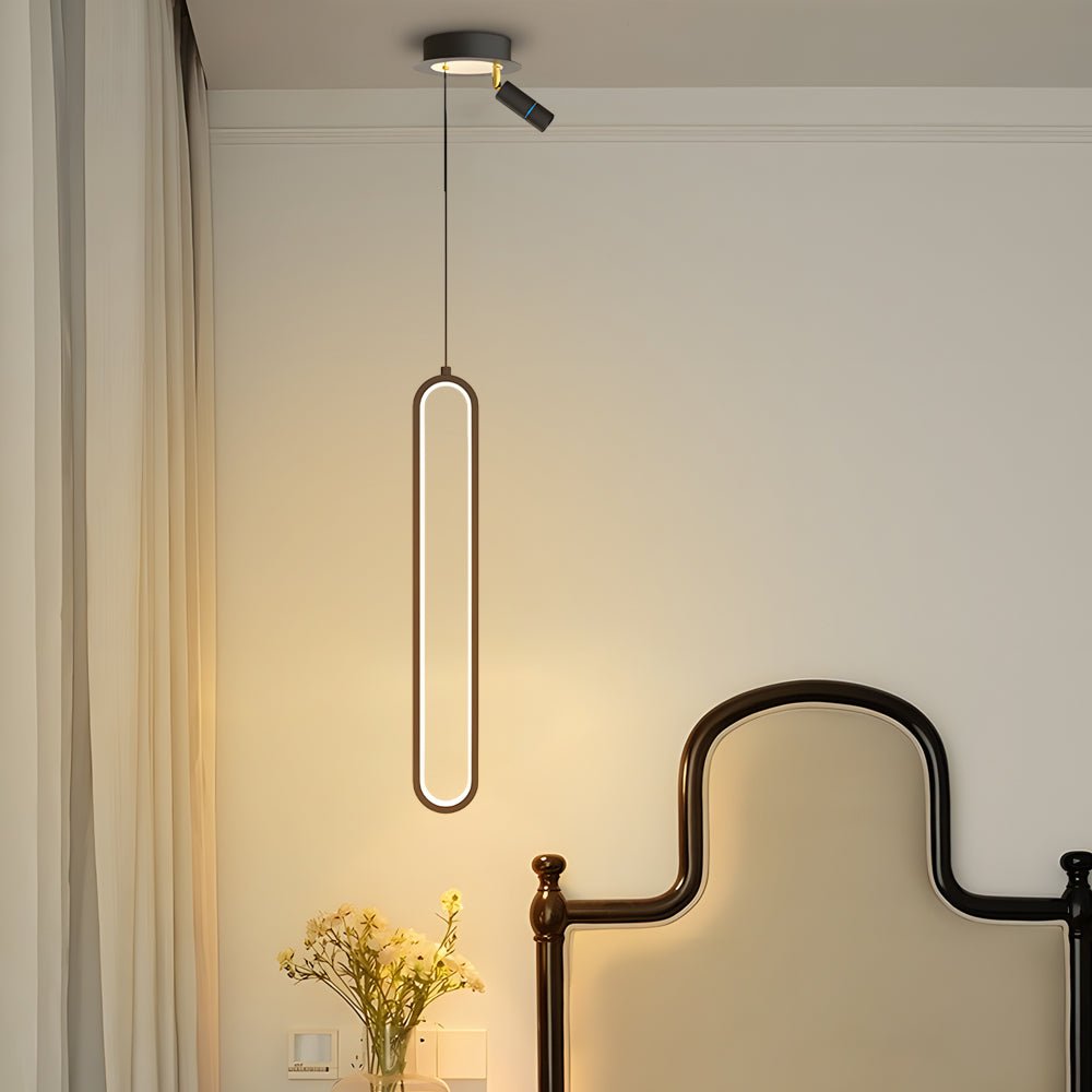 Oval Aluminum LED Pendant Light - 3 Step Dimming Modern Design with Spotlights