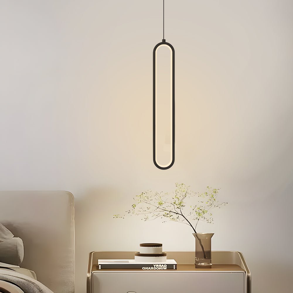 Oval Aluminum LED Pendant Light - 3 Step Dimming Modern Design with Spotlights