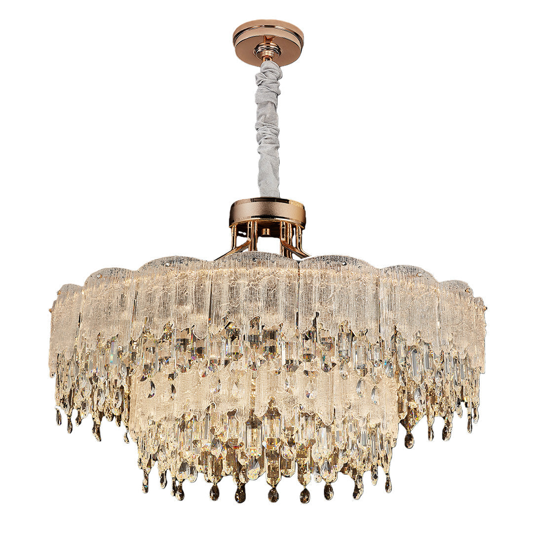 Glass Fringe Crystal Chandelier - French Luxury Ceiling Light