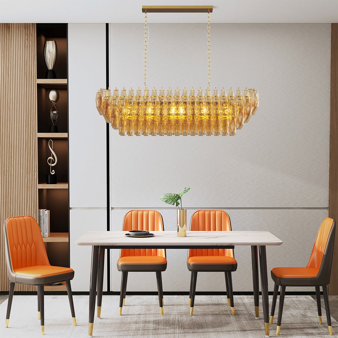 Luxury Glass Pendant Chandelier | Multi-Head Ceiling Lights