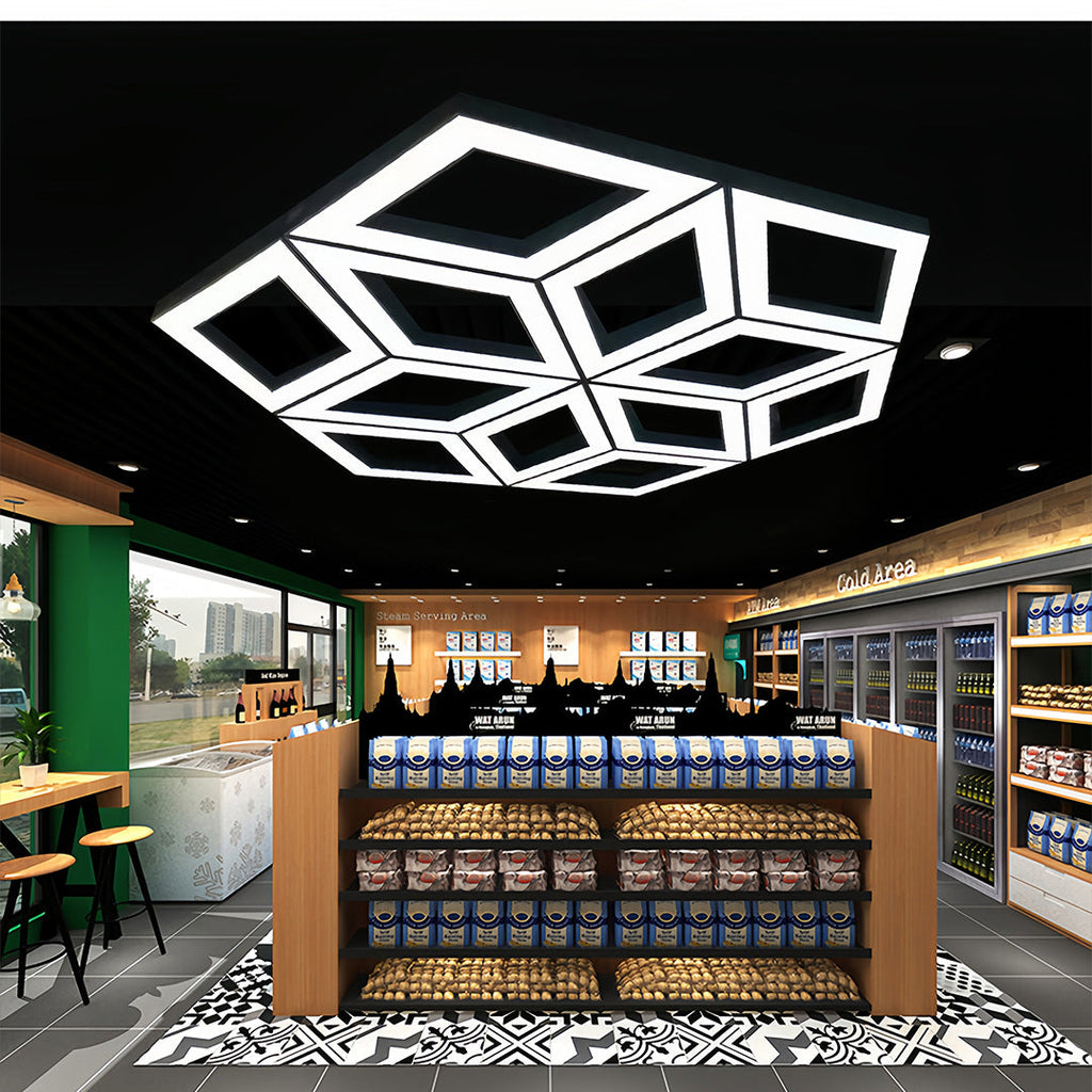 Modern Black Multi-Diamond LED Chandelier Ceiling Light