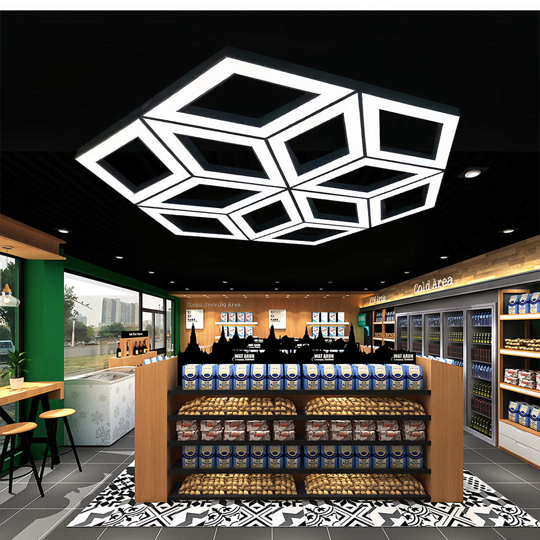 Modern Black Multi-Diamond LED Chandelier Ceiling Light