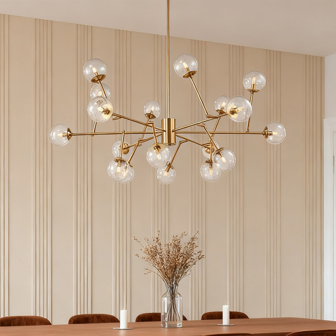 Bubble Sputnik Chandelier with Clear Glass Globes Ceiling Light