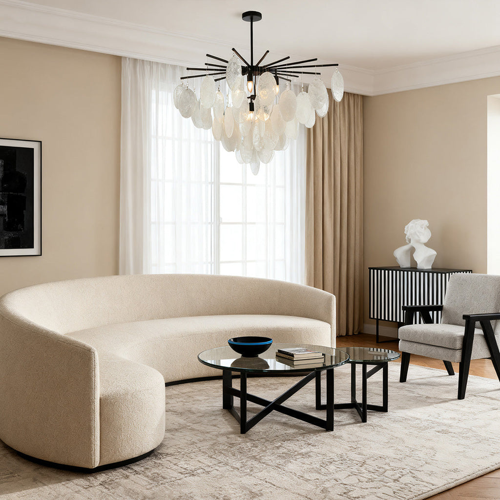 Mother of Pearl Chandelier Minimalist Metal Ceiling Light