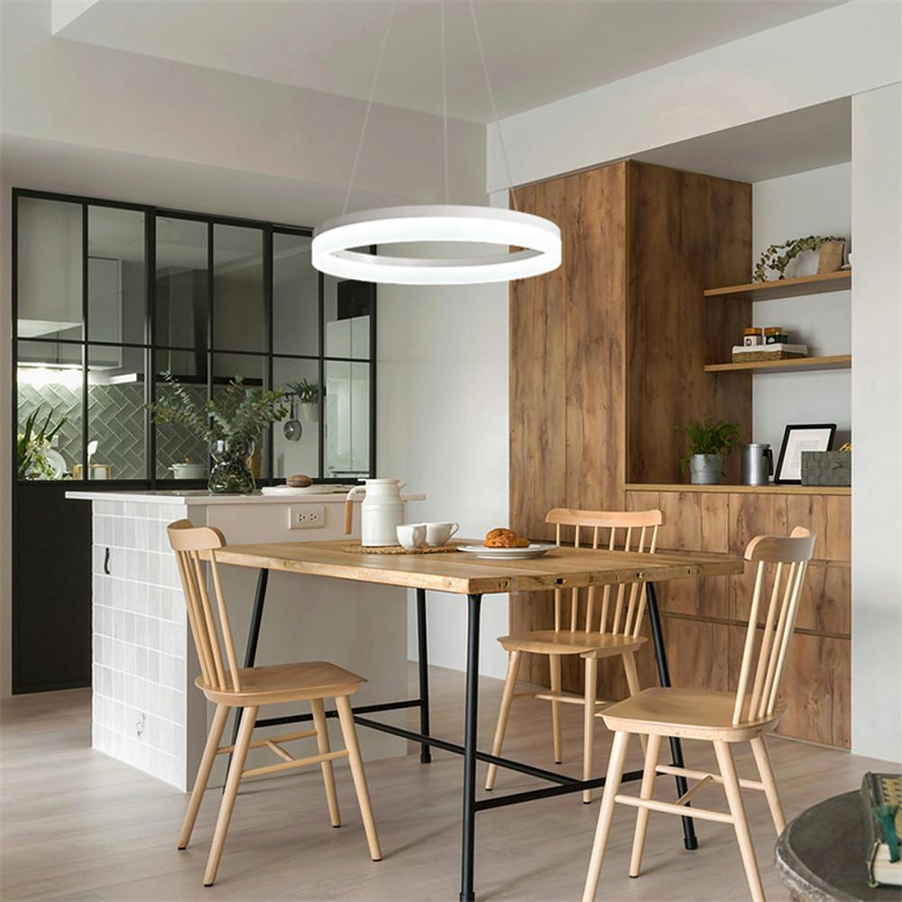 Thick Circle Modern Acrylic LED Pendant Light for Kitchen Dining Room Ceiling