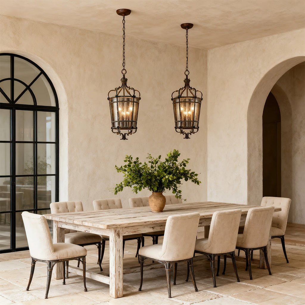Italian Pendant Light Antique Bronze Elegant Ceiling Fixture