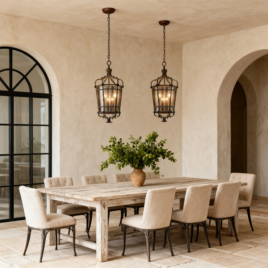 Italian Pendant Light Antique Bronze Elegant Ceiling Fixture