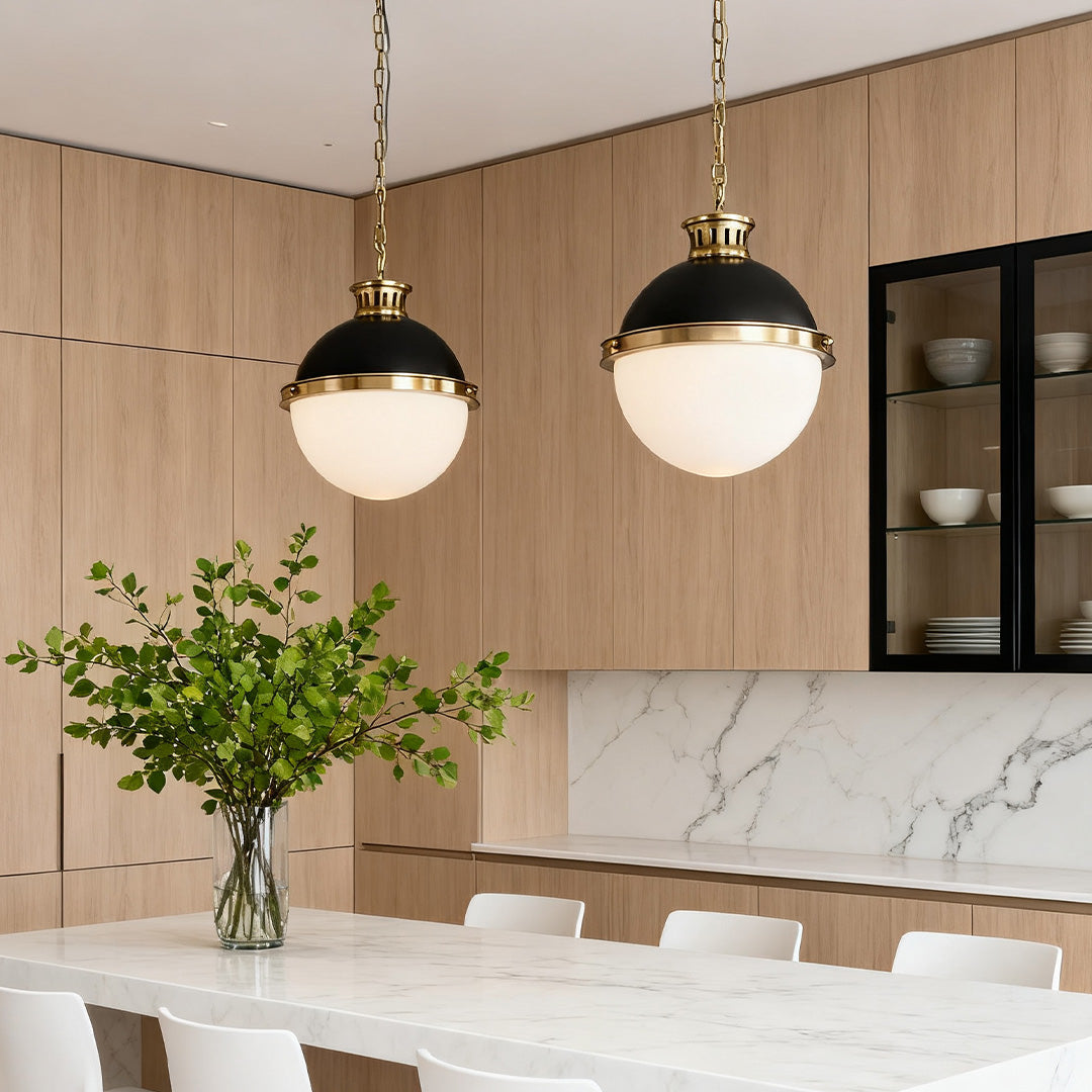 Ball Pendant Light - Classic Glass Globe Ceiling Fixture