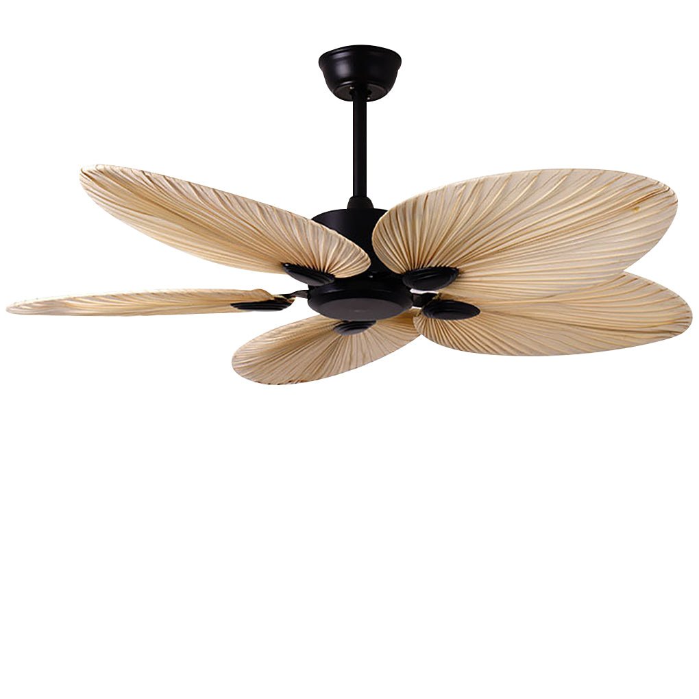 Modern Palm Frond Ceiling Fan - Silent Natural Iron Design