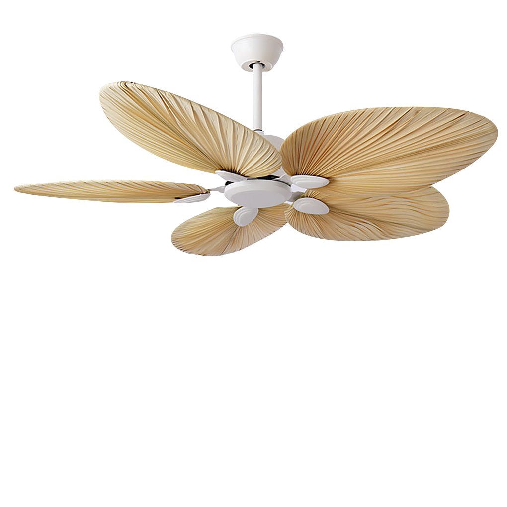 Modern Palm Frond Ceiling Fan - Silent Natural Iron Design