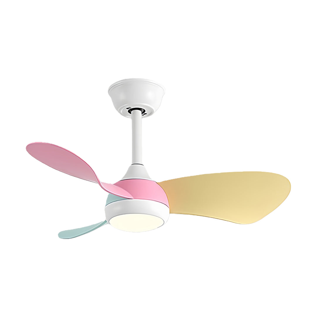 Retro Ceiling Fan with Light Nordic Inverter Metal Lamp Body