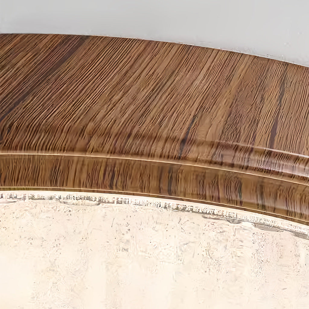 Vintage Wood Flush Mount Ceiling Light Round Lamp