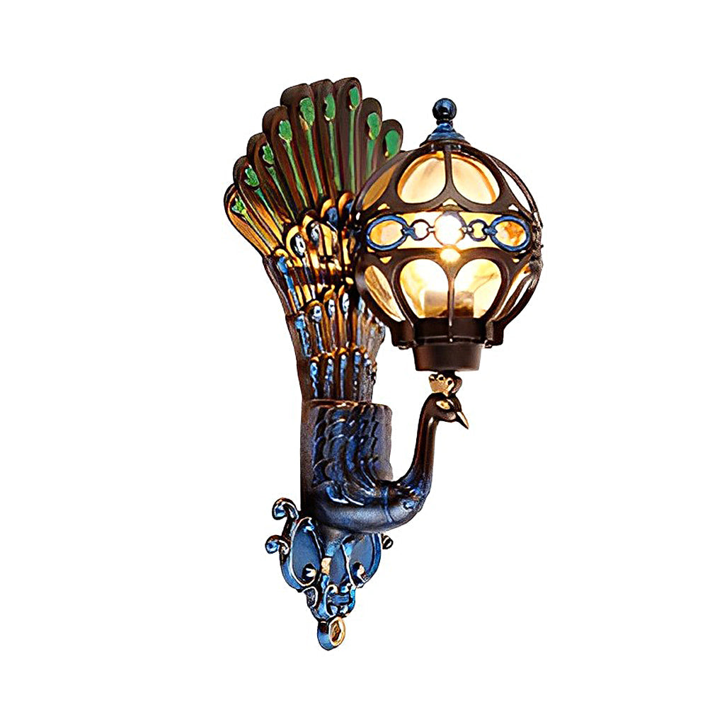 Peacock Wall Light Waterproof Retro Aluminum Sconce