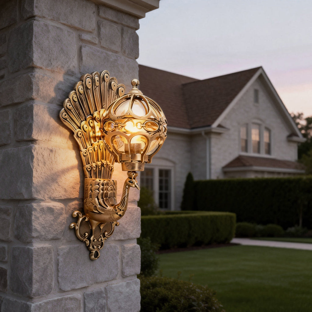 Peacock Waterproof Retro Aluminum Wall Sconce