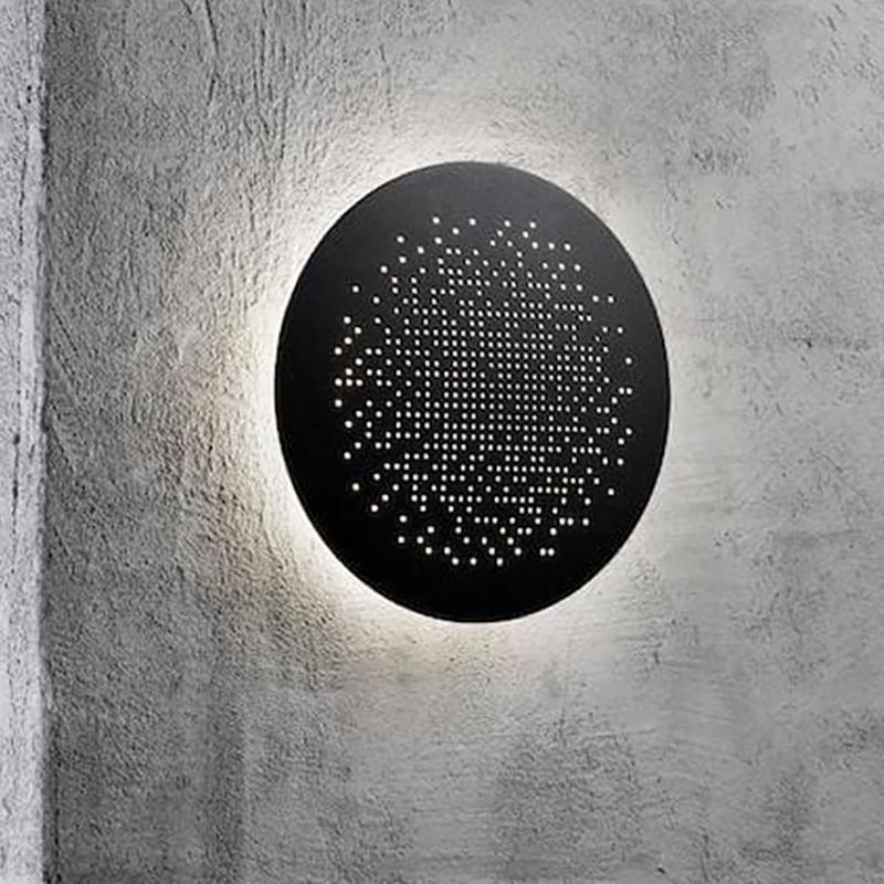 Perforated Metal Wall Sconce Waterproof LED Light Black