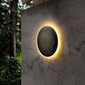 Perforated Metal Wall Sconce Waterproof LED Light Black