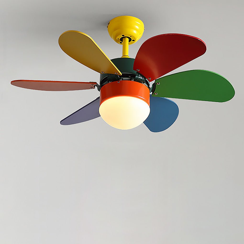 Colored Mini Ceiling Fan for Kids' Room - Creative Light Design