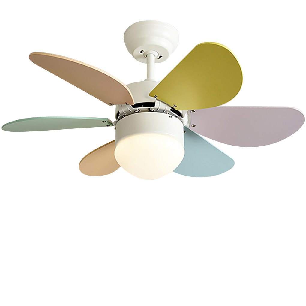 Colored Mini Ceiling Fan for Kids' Room - Creative Light Design