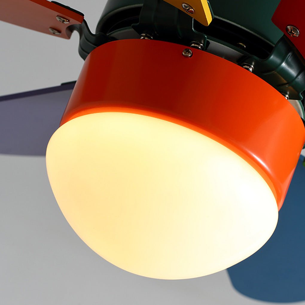 Colored Mini Ceiling Fan for Kids' Room - Creative Light Design