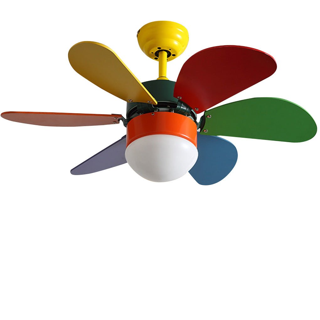 Colored Mini Ceiling Fan for Kids' Room - Creative Light Design
