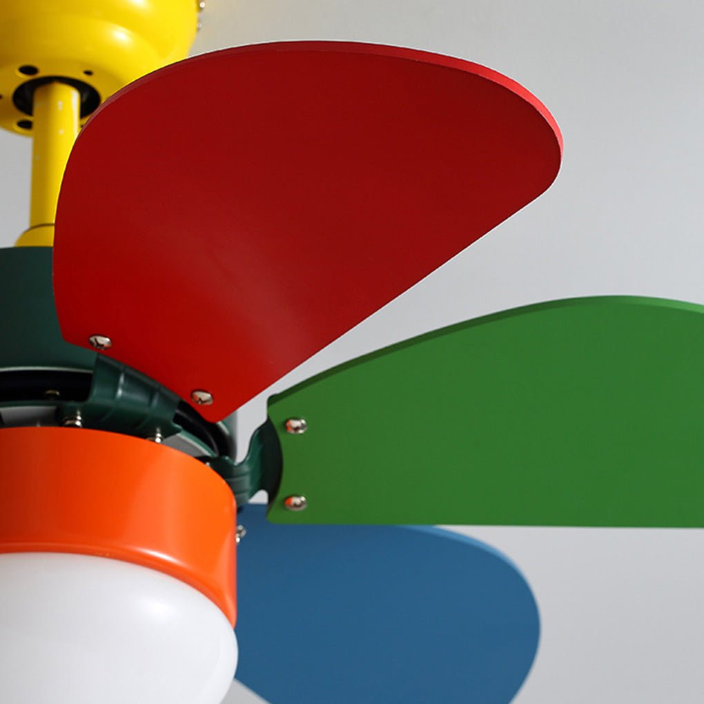 Colored Mini Ceiling Fan for Kids' Room - Creative Light Design