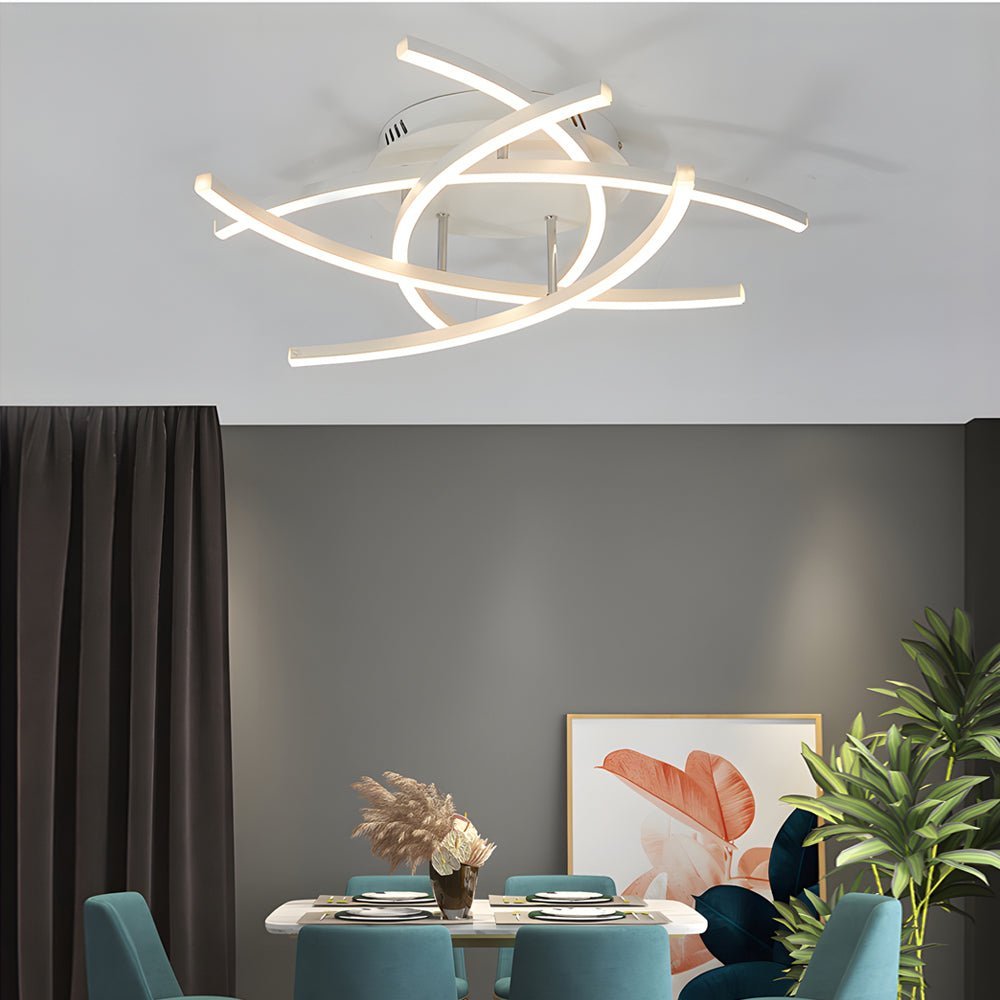 Modern LED Dimmable Ceiling Light Fixture with Remote Control