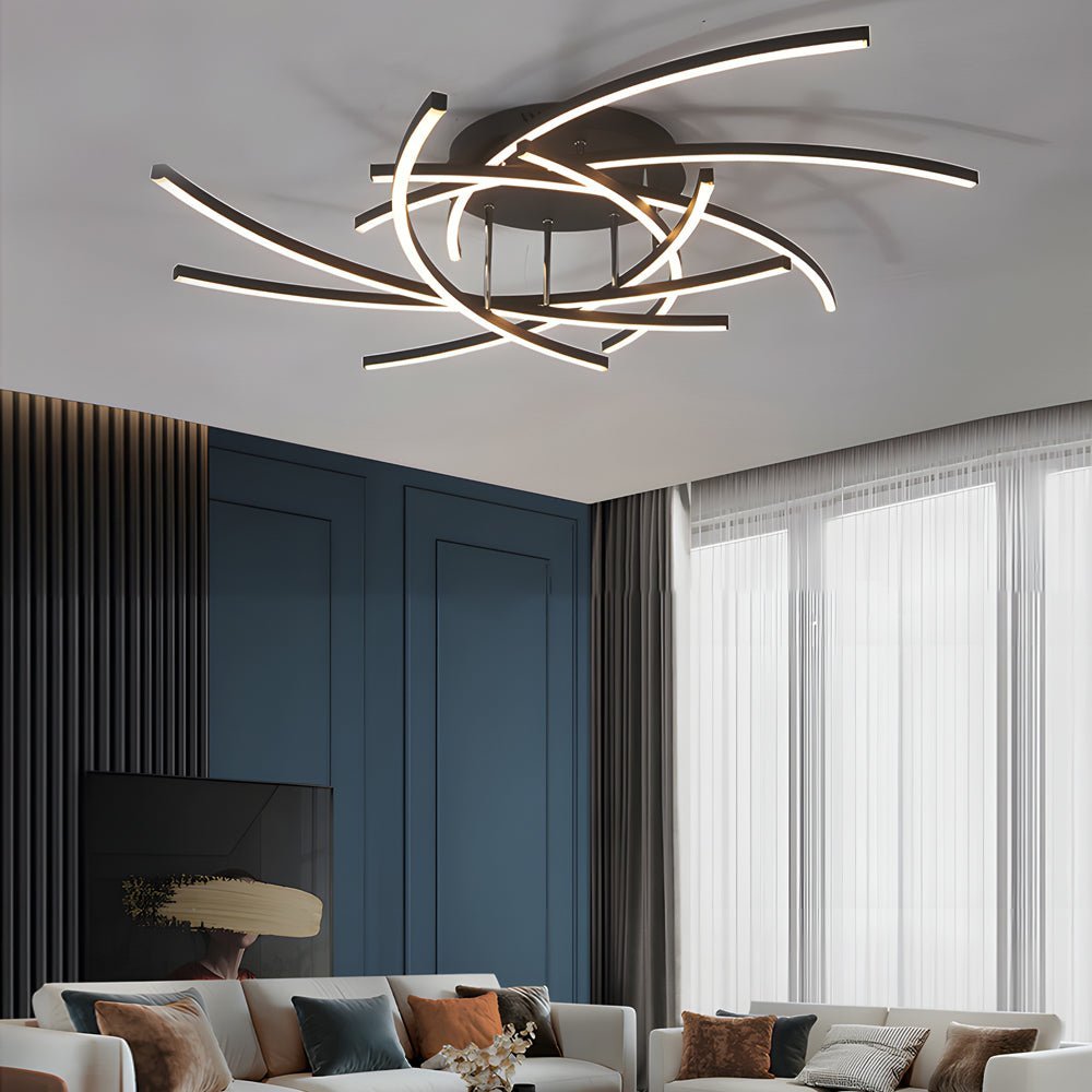 Modern LED Dimmable Ceiling Light Fixture with Remote Control